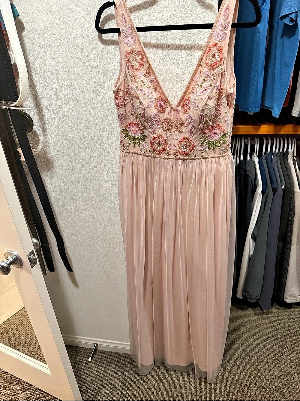 Adrianna Papell Floral Maxi Dress in Pink